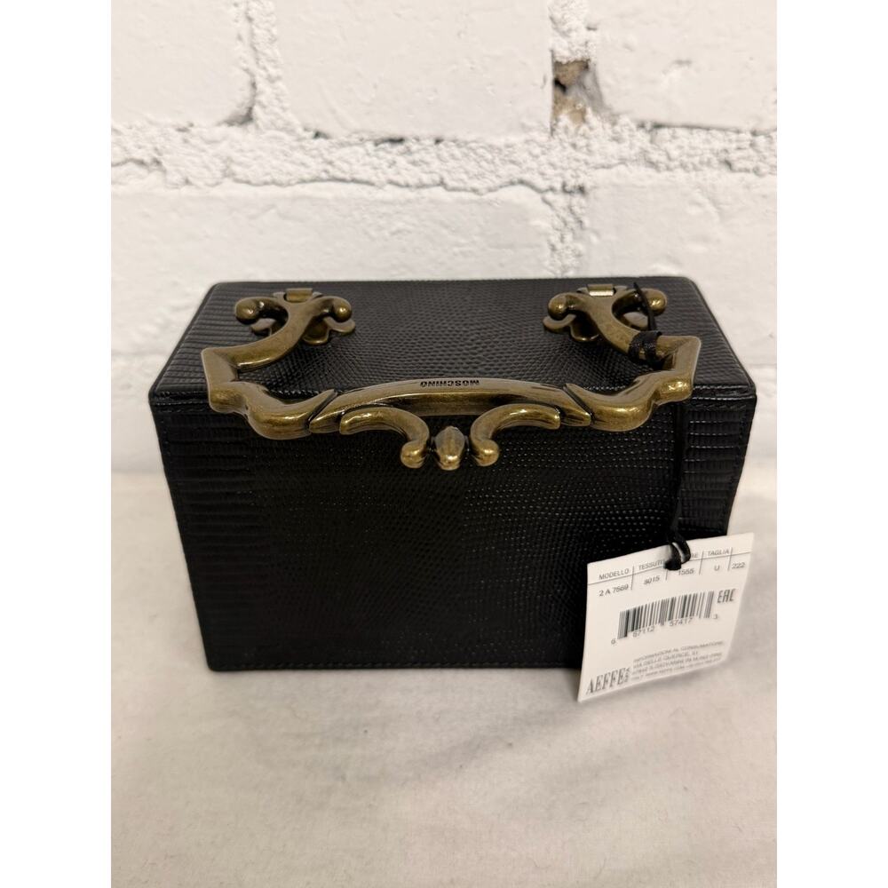 AW22 Moschino Couture Jeremy Scott Black Box Purse w/ Bronze Antique Hardware - Picture 15 of 15